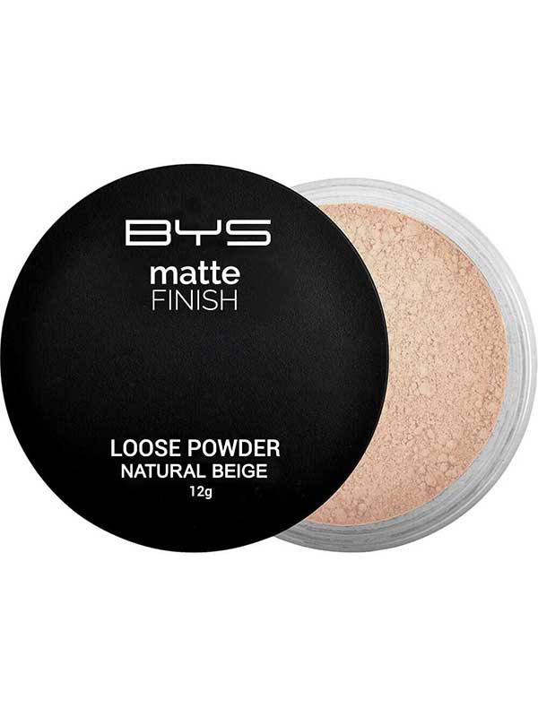 BYS Matte Loose Powder with puff Natural Beige 12g