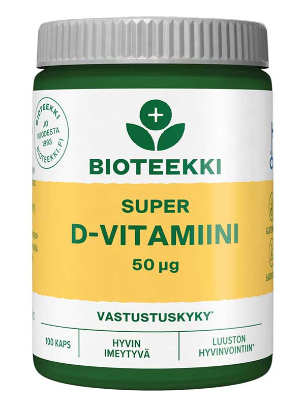 Bioteekki Super D-vitamiini 50mikrog.100 tabl