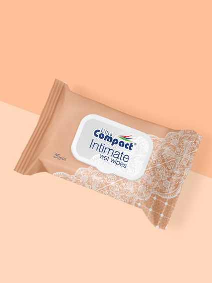 Ultra Compact Intimate Cleansing Wet Wipes 25pc