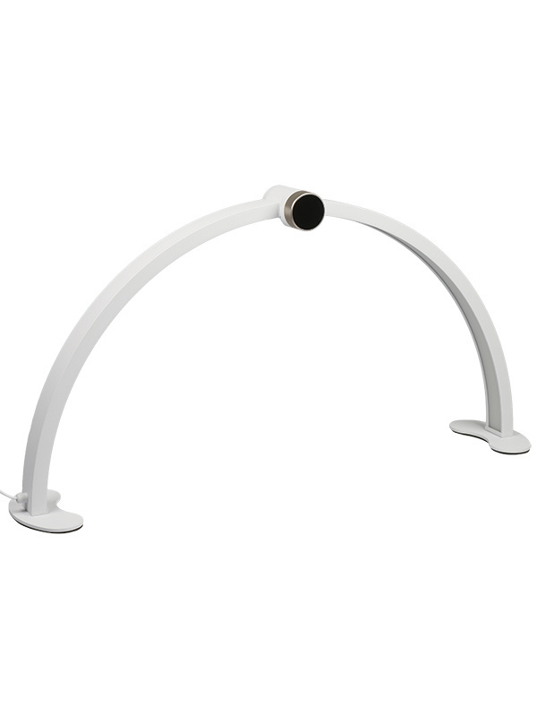 LED Halfmoon pöytälamppu kellolla, valkoinen