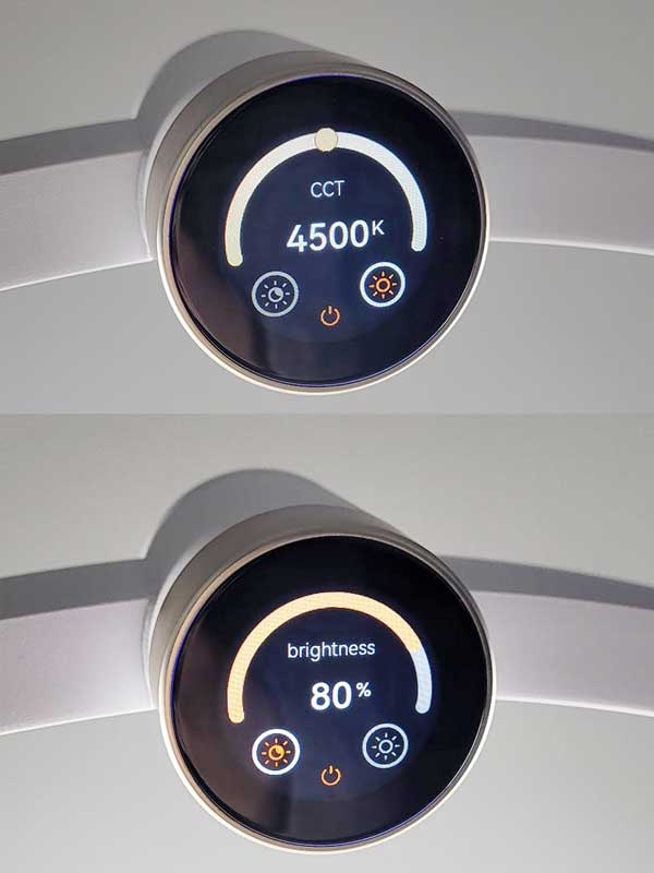 LED Halfmoon pöytälamppu kellolla, valkoinen - Image 3