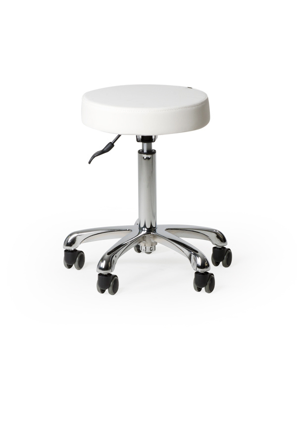 Pillerituoli ilman selkänojaa, valkoinen