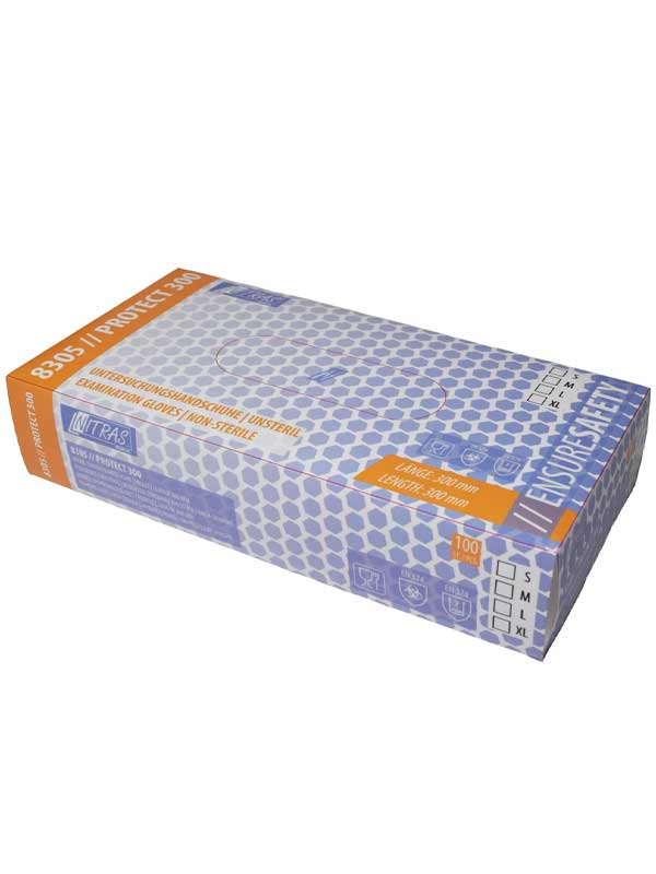 Nitriilikäsine pitkävartinen 30 cm, lila M 100 kpl - Image 2